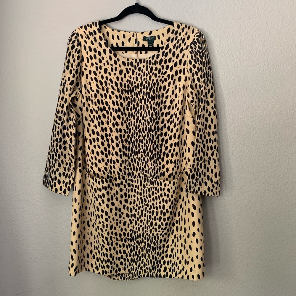 JCrew Leopard Print Long Sleeve Dress